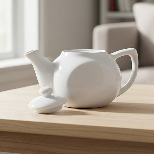 Набор белых фарфоровых чайников (2шт.)