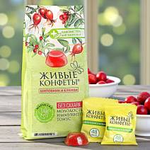 "Без сахара" мармелад желейный шиповник и клюква 170г