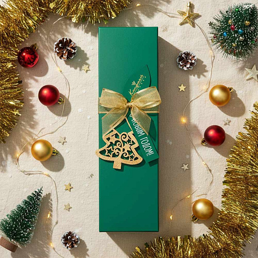 Новогодний набор двуслойных конфет мармелад и суфле в горьком шоколаде 105г