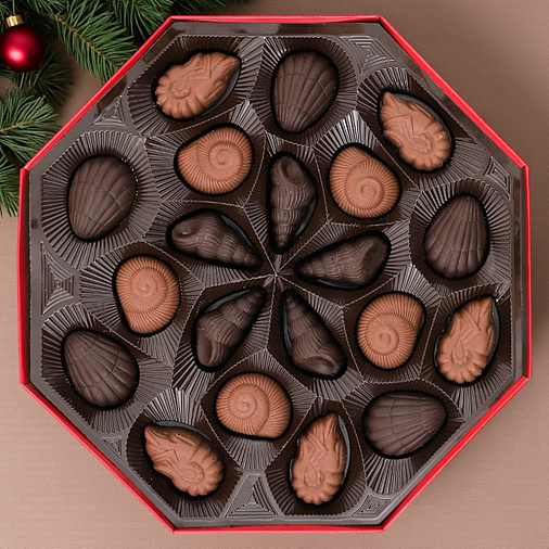 Новогодний набор конфет ассорти с шоколадными начинками