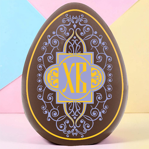 "ХВ" яйцо молочный шоколад фиолетовый рисунок