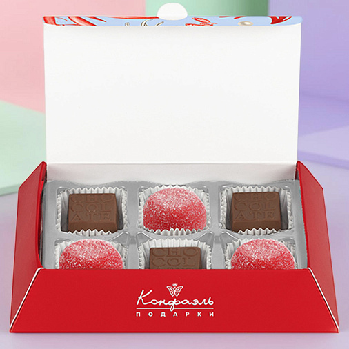 Набор конфет: мармелад, шоколадные конфеты ассорти 80г