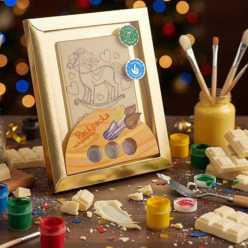 «Лошадка» раскраска белый шоколад 110г