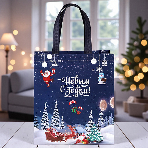Сумка-шоппер "С Новым годом" 30х35х13см