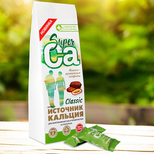 "Источник кальция" финико-кунжутные конфеты SuperCa 105г (без сахара)