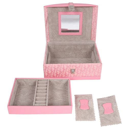 Шкатулка для украшений розовая 16х11,5х9см