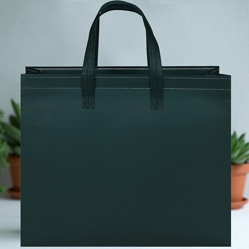 Сумка-шоппер зеленая 36х41х13 см