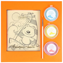 "Медвежонок на корабле" раскраска белый шоколад