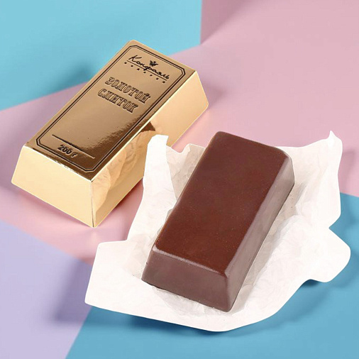 "Золотой слиток" скульптура молочный шоколад