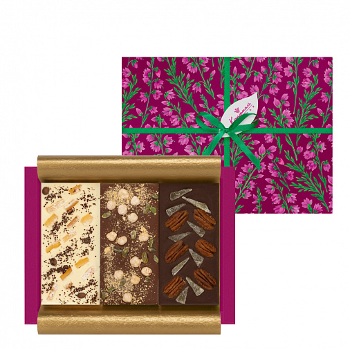 Подарочный набор из трёх видов шоколада с добавками (вереск) 300г