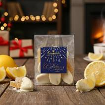 «Любимый вкус» цукаты лимонные корочки в белом шоколаде 50г (синее новогоднее оформление)