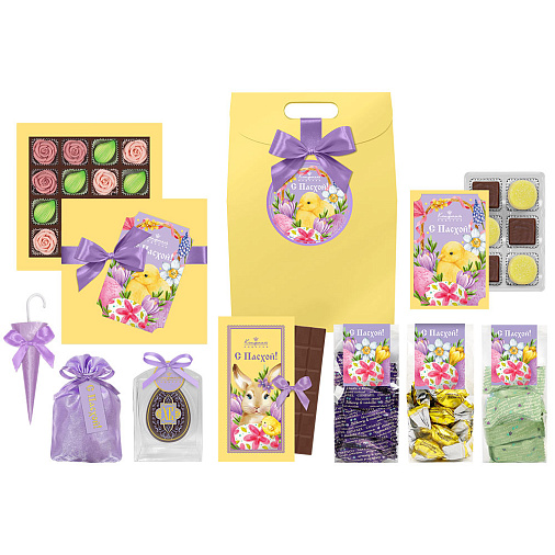  Пасхальный подарочный набор: шоколад, мармелад, драже, шоколадных конфет