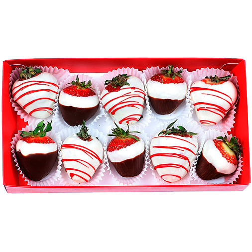 Свежая клубника в шоколаде набор 320г красный
