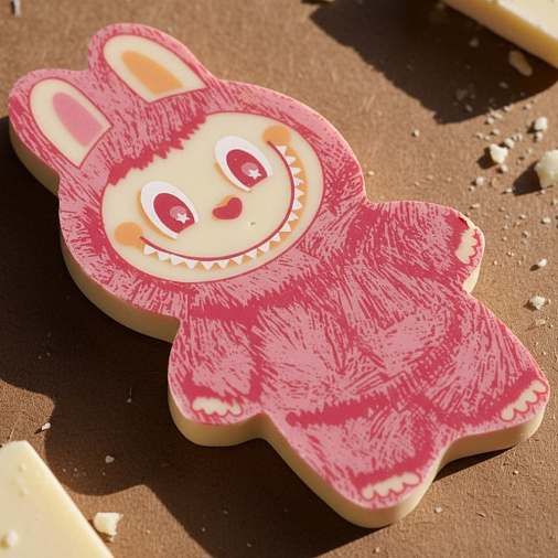 Шоколад белый "Лабубушка"с розовым декором 18г