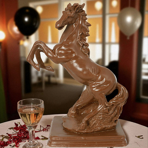 "Конь на дыбах" скульптура шоколад молочный 2800г