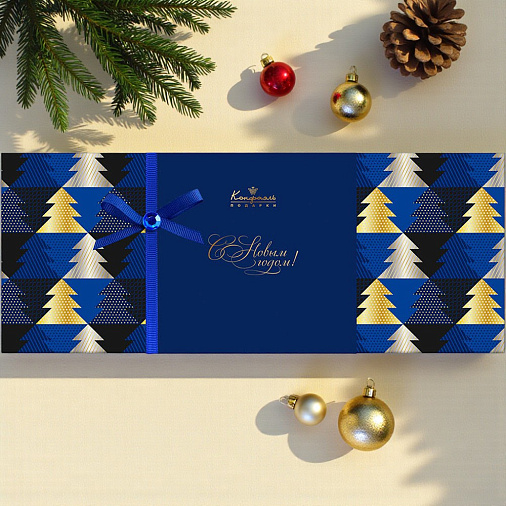 "С Новым годом" набор конфет: ассорти, суфле, сухофрукты, мягкий грильяж 270г