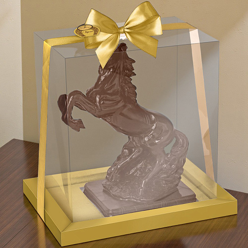 "Конь на дыбах" скульптура большая  шоколад молочный 