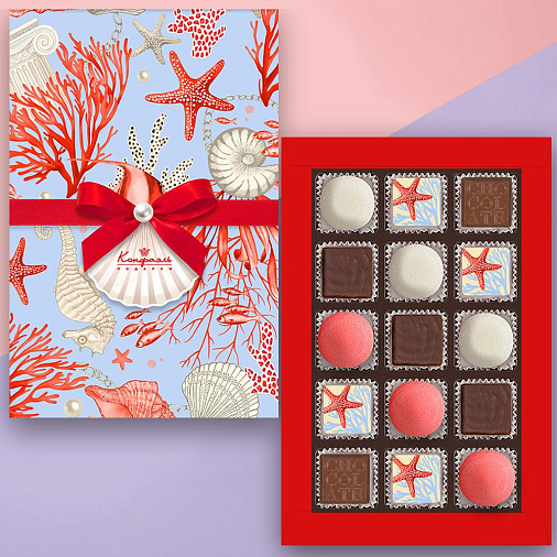 Набор конфет: мармелад, конфеты глазированные, шоколадные конфеты "Ассорти" 170г