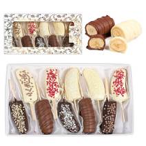 Большой набор бананы в белом, горьком и молочном шоколаде 700г