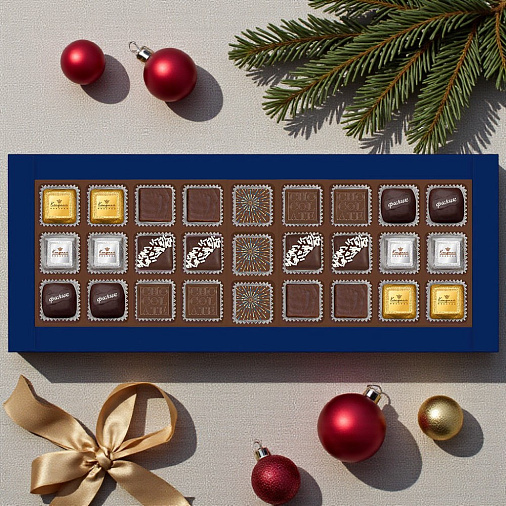 "С Новым годом" набор конфет: ассорти, суфле, сухофрукты, мягкий грильяж 270г