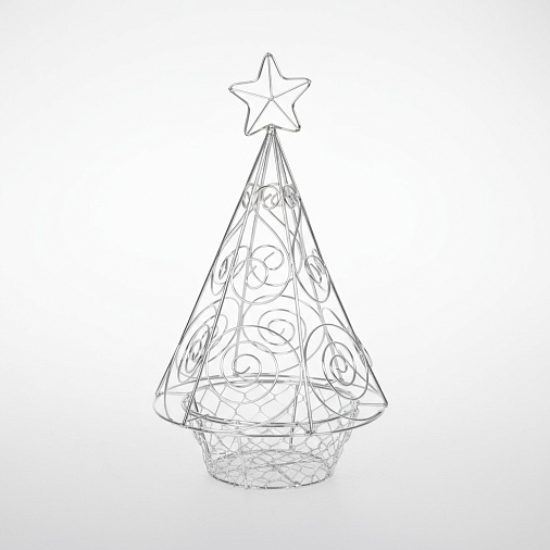 Ёлка-конфетница металлическая, цвет серебро