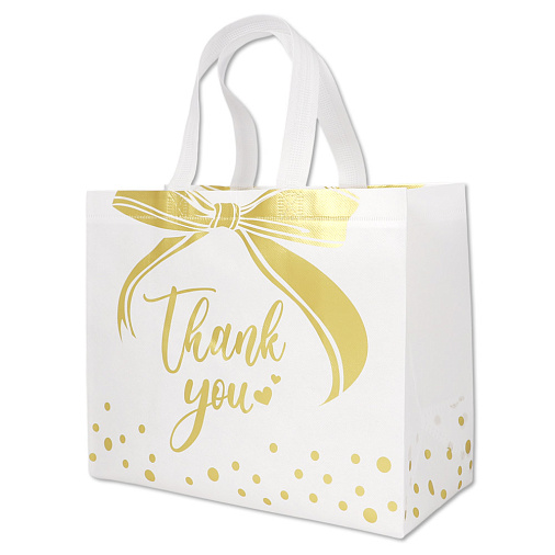 Подарочный пакет Thank you 32*14*25,5 см ,белый
