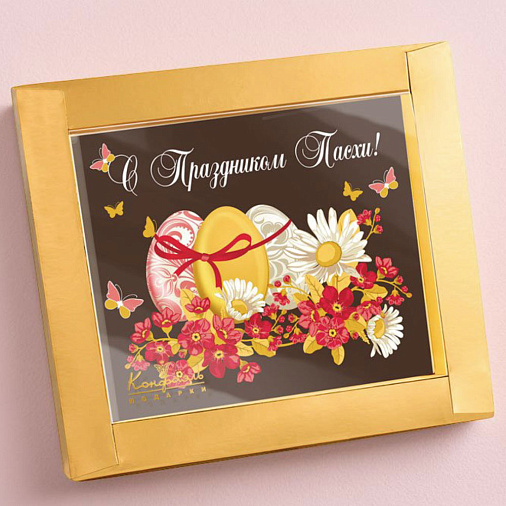 Пасхальная открытка молочный шоколад
