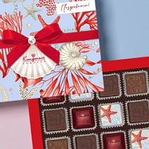 Набор конфет: суфле со вкусом "манго", шоколадные конфеты типа "Ассорти" (жемчужная коллекция)