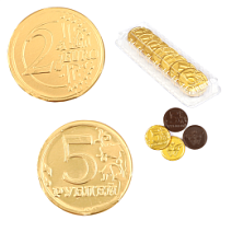 Шоколадные монеты в ассортименте