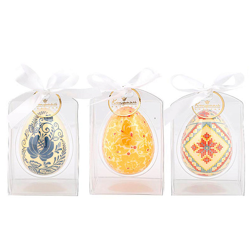 "Россия" набор 3 яйца белый шоколад