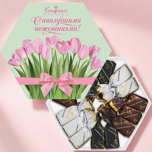 "С наилучшими пожеланиями" набор суфле ванильного, кофейного и шоколадного 105г