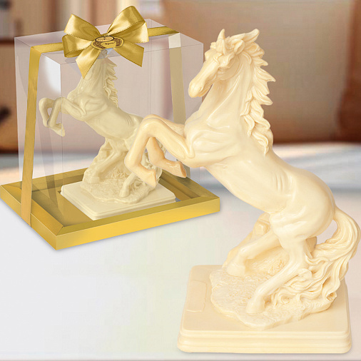 "Конь на дыбах" скульптура большая шоколад белый 