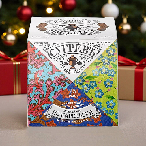 Новогодний набор: мармелад, фруктовые чипсы, пряник, чай 325г в термопакете