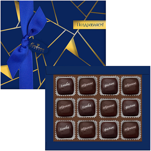 Сухофрукты в шоколаде (финик, слива, абрикос) 155г