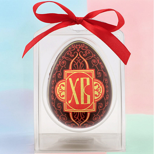 "ХВ" яйцо молочный шоколад красный рисунок