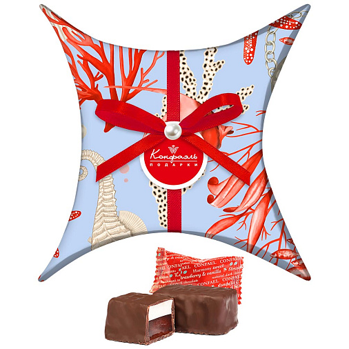 Набор двуслойных конфет клубничный мармелад+ванильное суфле 105г